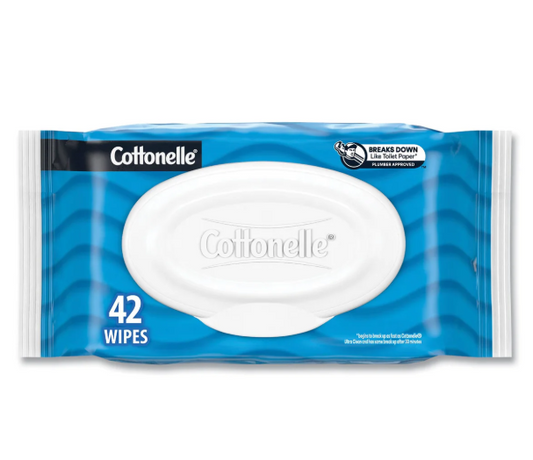 Cottonelle® Fresh Care Flushable Cleansing Cloths, 1-Ply, 3.75 x 5.5, White, 42/Pack