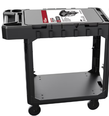 Hyper Tough Hyper Stack 3-Shelf Multi-Use 36" Commercial Utility Cart, 500 lb Capacity, Black