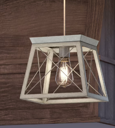 Luxury Industrial Pendant, 9H x 10W, with Modern Farmhouse Style, Galvanized Steel, UHP3915 by Urban Ambiance