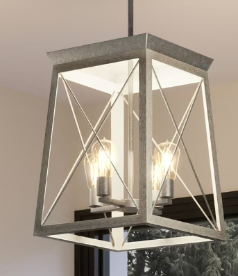 Luxury Industrial Chandelier, 21H x 15.5W, with Modern Farmhouse Style, Galvanized Steel, UHP3914 by Urban Ambiance