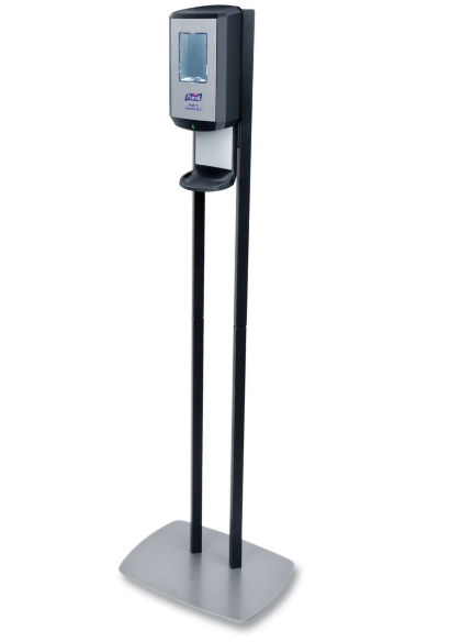 PURELL® Cs6 Hand Sanitizer Floor Stand With Dispenser, 1,200 Ml, 13.5 X 5 X 28.5, Graphite/silver