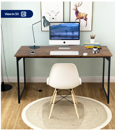 PayLessHere 47 inch Computer Desk Modern Writing Desk, Simple Study Table, Industrial Office Desk, Sturdy Laptop Table for Home Office, Vintage