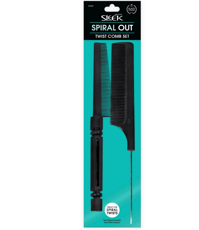 Sleek Twist Comb/Rat Tail Comb Set
