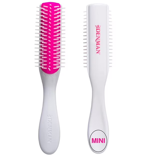 Denman Hair Brush for Curly Hair (Cherry Blossom) 5 Row Classic Styling Brush for Detangling, Separating, Shaping and Defining Curls