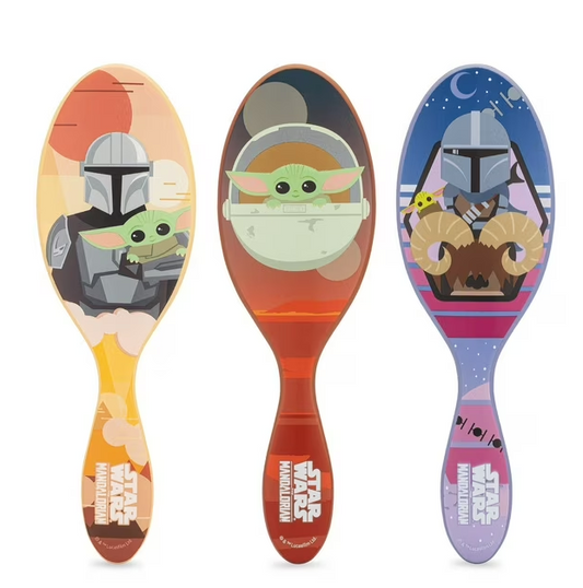 Wet Brush Star Wars The Mandalorian Original Detangler 3-Pack - All Hair Types - Ultra-Soft - Comb For Kids Men, Women, Boys & Girls