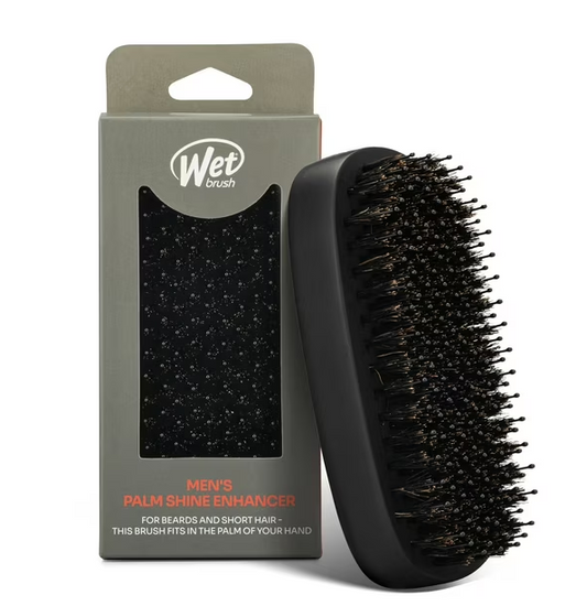 Wet Brush Men's Palm Shine Enhancer, Short Hair and Beards - Black, 1CT