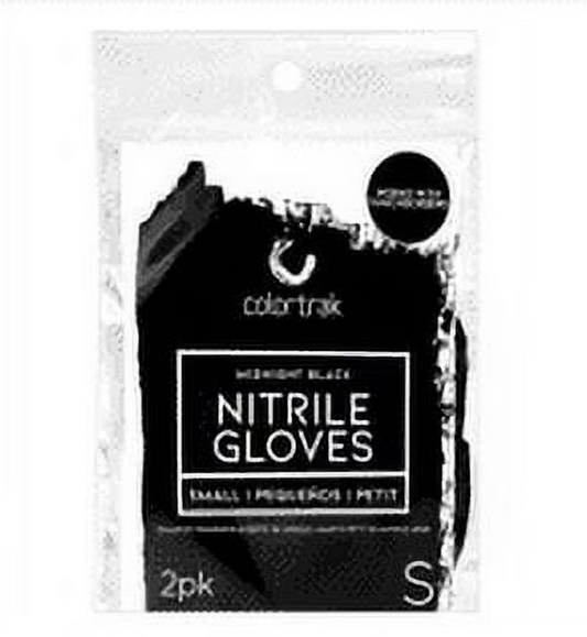 Colortrak Latex Free Nitrile Disposable Gloves Box, Small, Black, 2 Pack