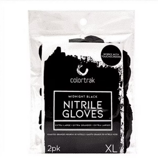 Colortrak Stain Resistant Nitrile Disposable Gloves, Box x-Large, Black, 2 Pack