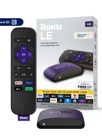 Roku LE HD Streaming Media Player with High Speed HDMI Â® Cable and Simple Remote