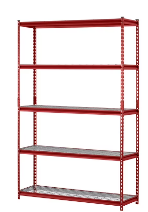 Muscle Rack 48"W x 24"D x 72"H 5-Tier Steel Shelving; 2,500 lbs. Total Capacity; Red