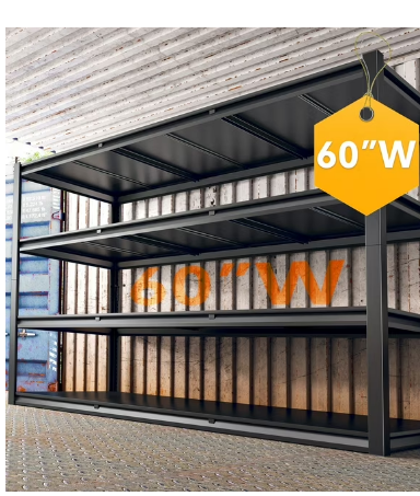 REIBII 60" W Garage Shelving Heavy Duty Storage Shelves 2650LBS Adjustable 4 Tier Metal Shelves Garage Storage Shelf and Industrial Shelving Utility Rack,60" W x 24" D x 60" H