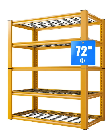 REIBII 72" H Garage Shelving Heavy Duty 2000LBS,Adjustable Garage Storage Shelves Metal Shelving Unit for Garage 5-Tier Heavy Duty Shelving Industrial Shelves Utility Rack Pantry Basement