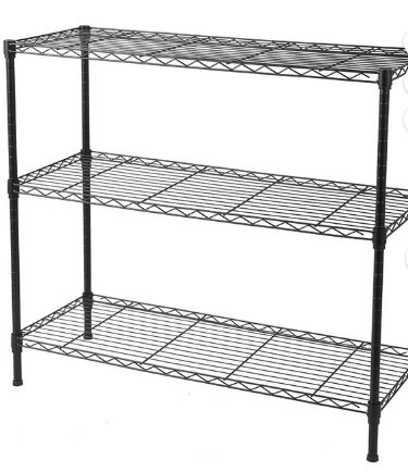 Ktaxon 3-Shelf Storage Rack, Adjustable Metal Wire Shelving Organizer Black, 35.4"L x 13.78"W x 31.5"H