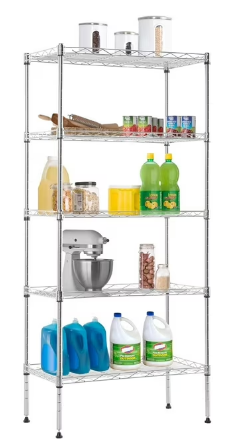 FDW Adjustable Storage Shelves Metal Storage Shelf(Chrome, 21.5L x 11.6W x 47.6H)